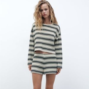 Zara Striped Matching Sweater Set, Size L